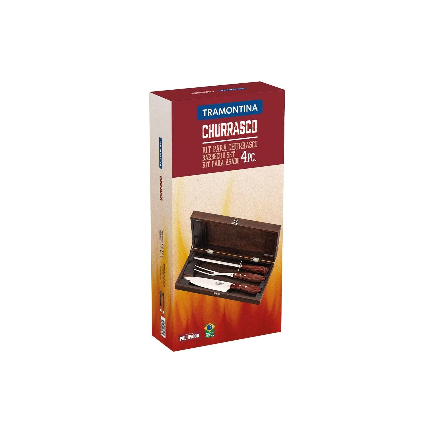 Tramontina Dishwasher-safe Wooden Handle 4 Pcs. Carving Set in a Wooden Box - Image 4