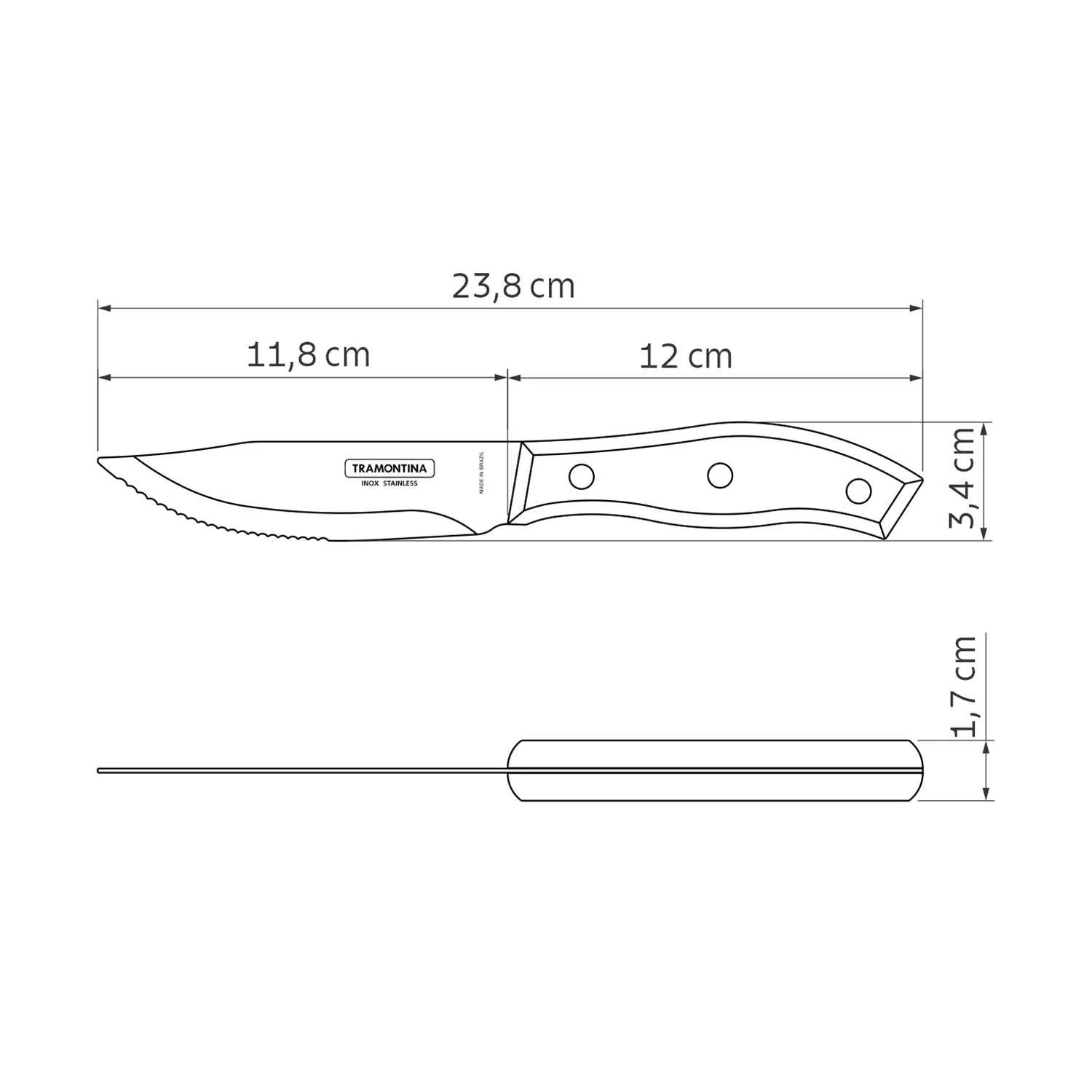 Tramontina Dishwasher-safe Wooden Handle 4 Pcs. Steak Knife Set in Wooden Box - Image 5