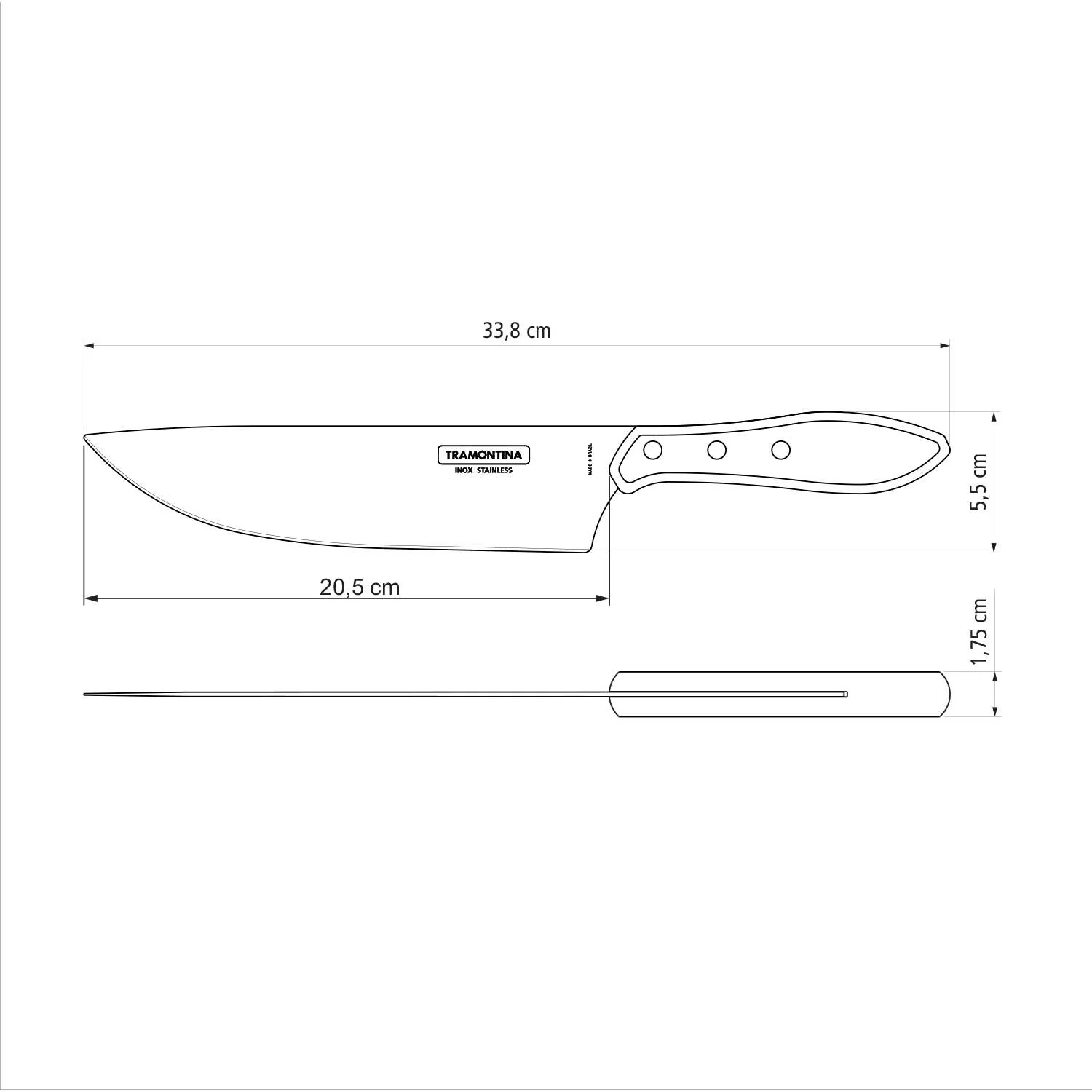 Tramontina Dishwasher-safe Wooden Handle 8" Chef's Knife - Image 4