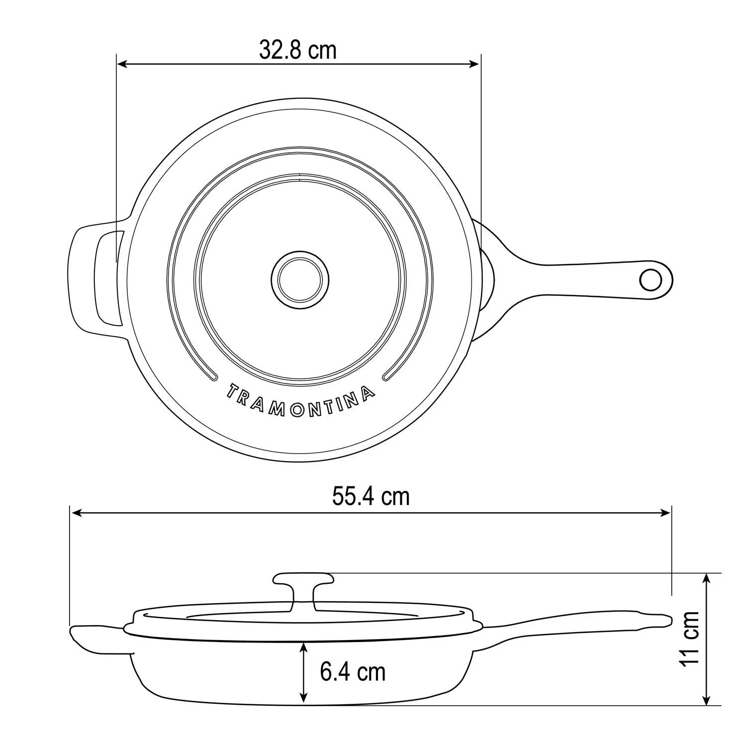 Tramontina Enamelled Cast Iron Saute Pan 30 cm (White) - Image 12