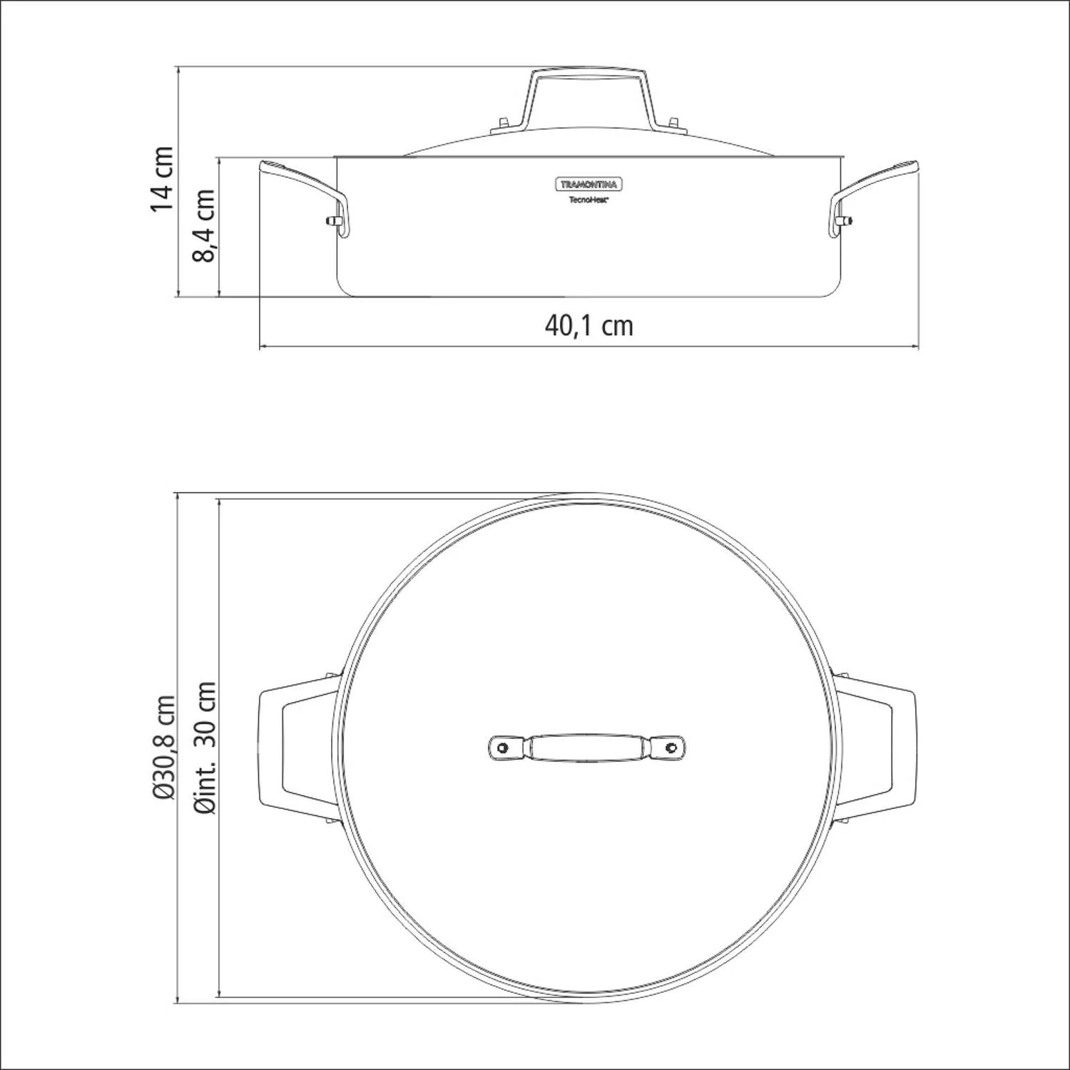 Tramontina Grano 3-Ply Stainless Steel Shallow Dish 30cm (5.6l) - Image 5