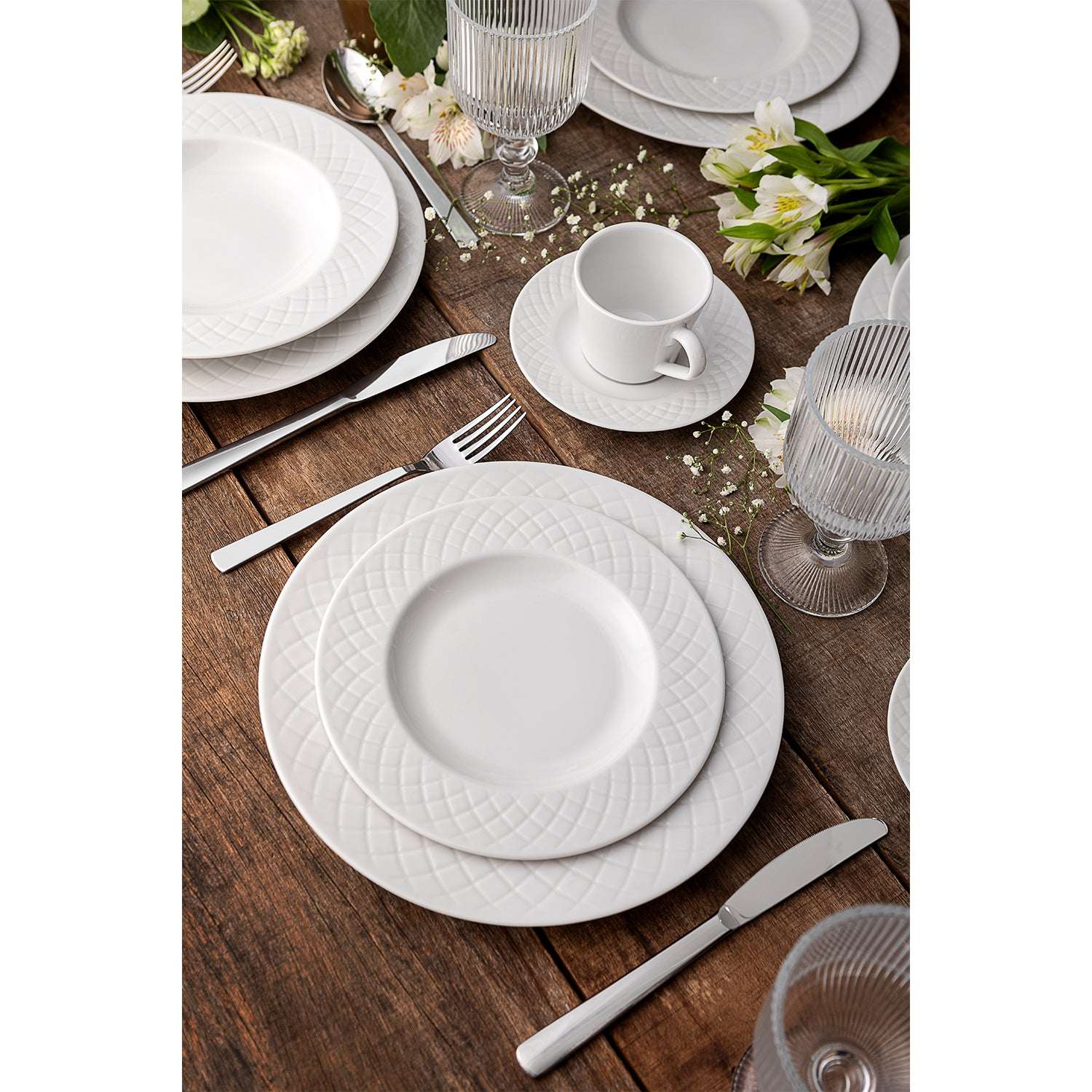 Tramontina Ingrid 12 Pcs. Fine Porcelain Plate Set - Image 11