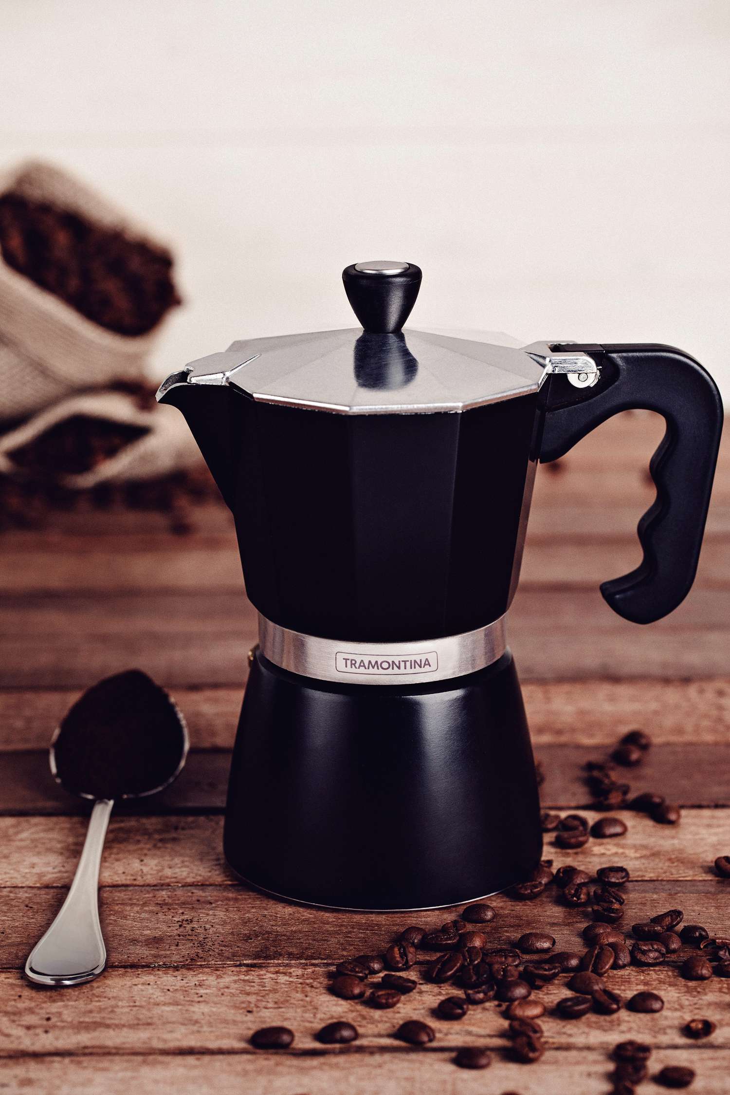Tramontina Italian Espresso Pot 320ml (Black) - Image 4