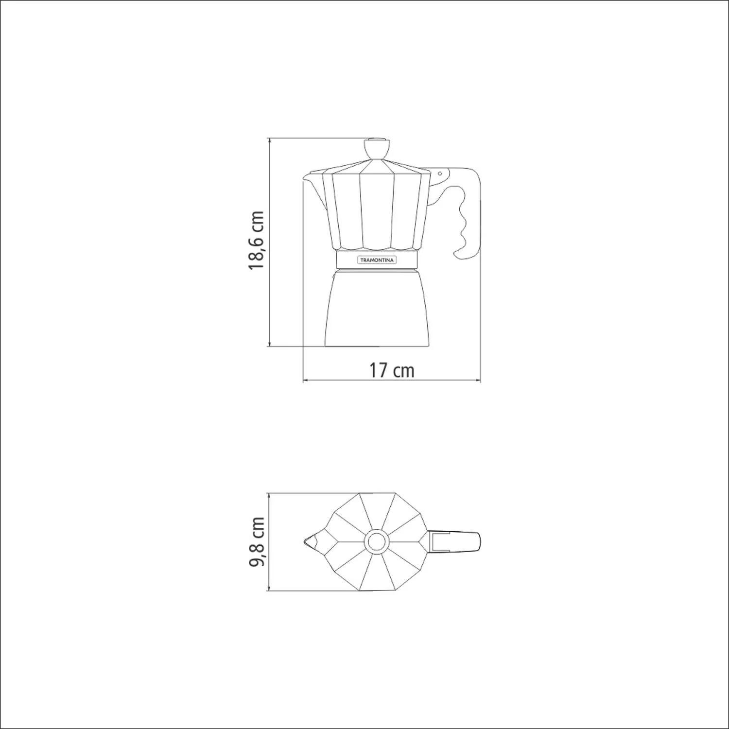 Tramontina Italian Espresso Pot 320ml (Black) - Image 7