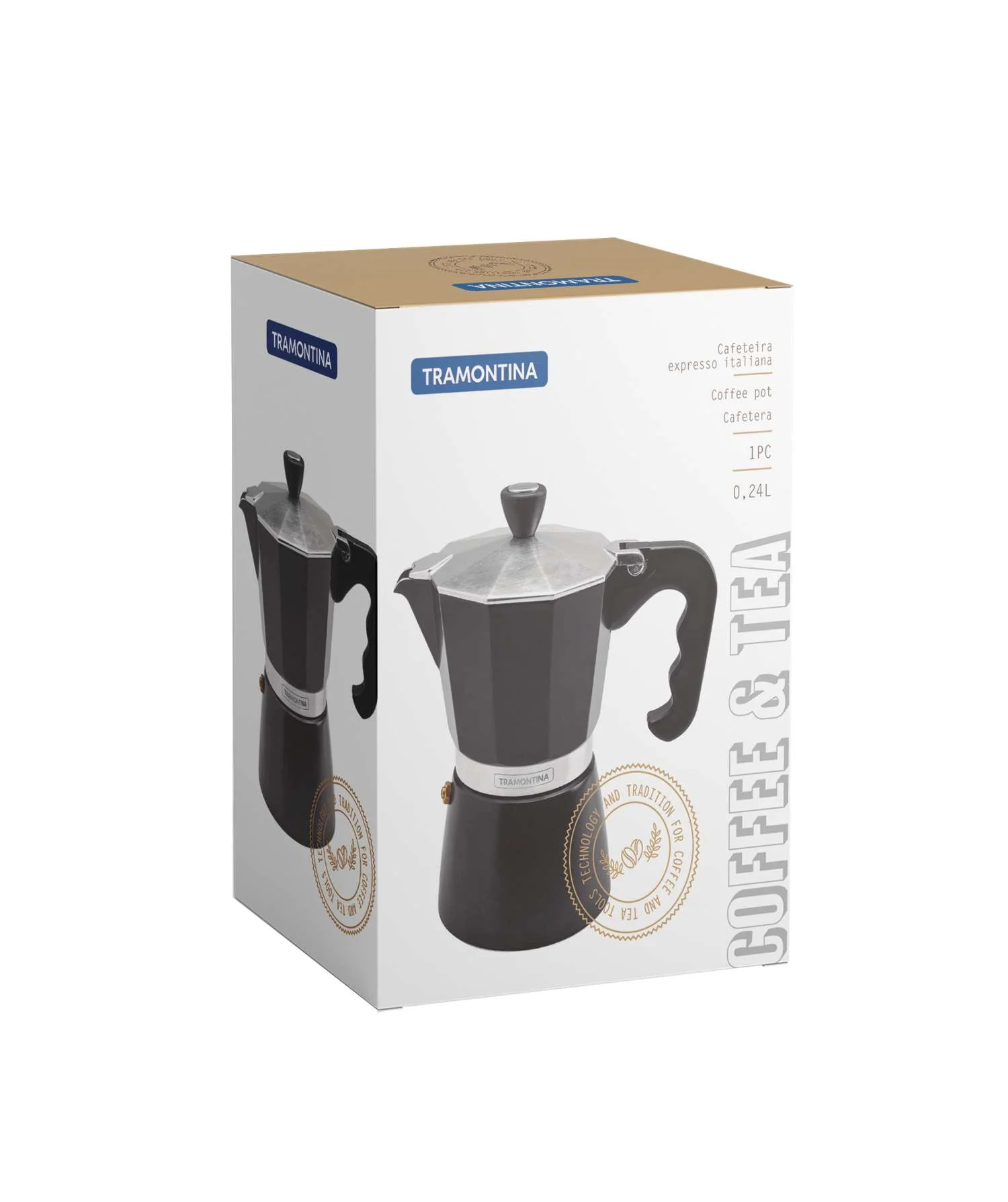 Tramontina Italian Espresso Pot 320ml (Black) - Image 8
