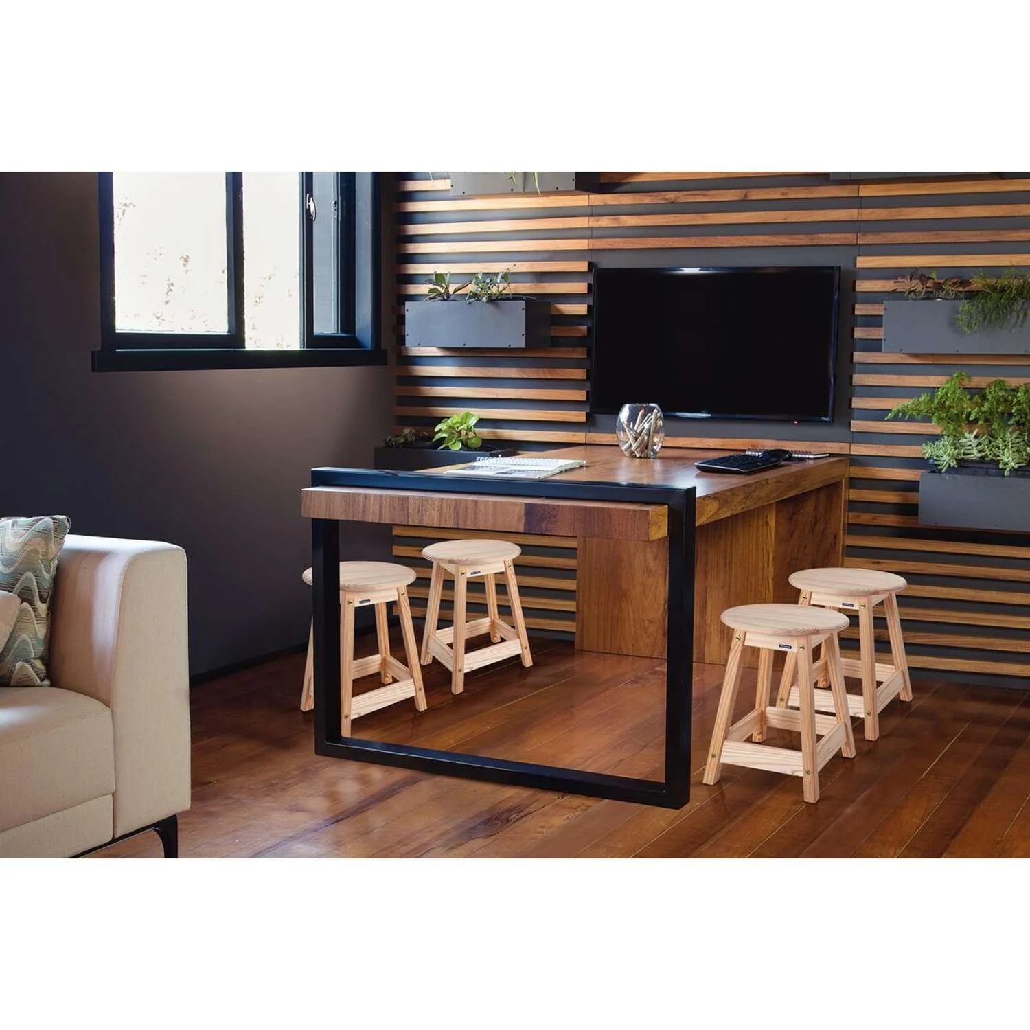 Tramontina Natural Pine Wood Stool Ø33 x 46.5cm - Image 3