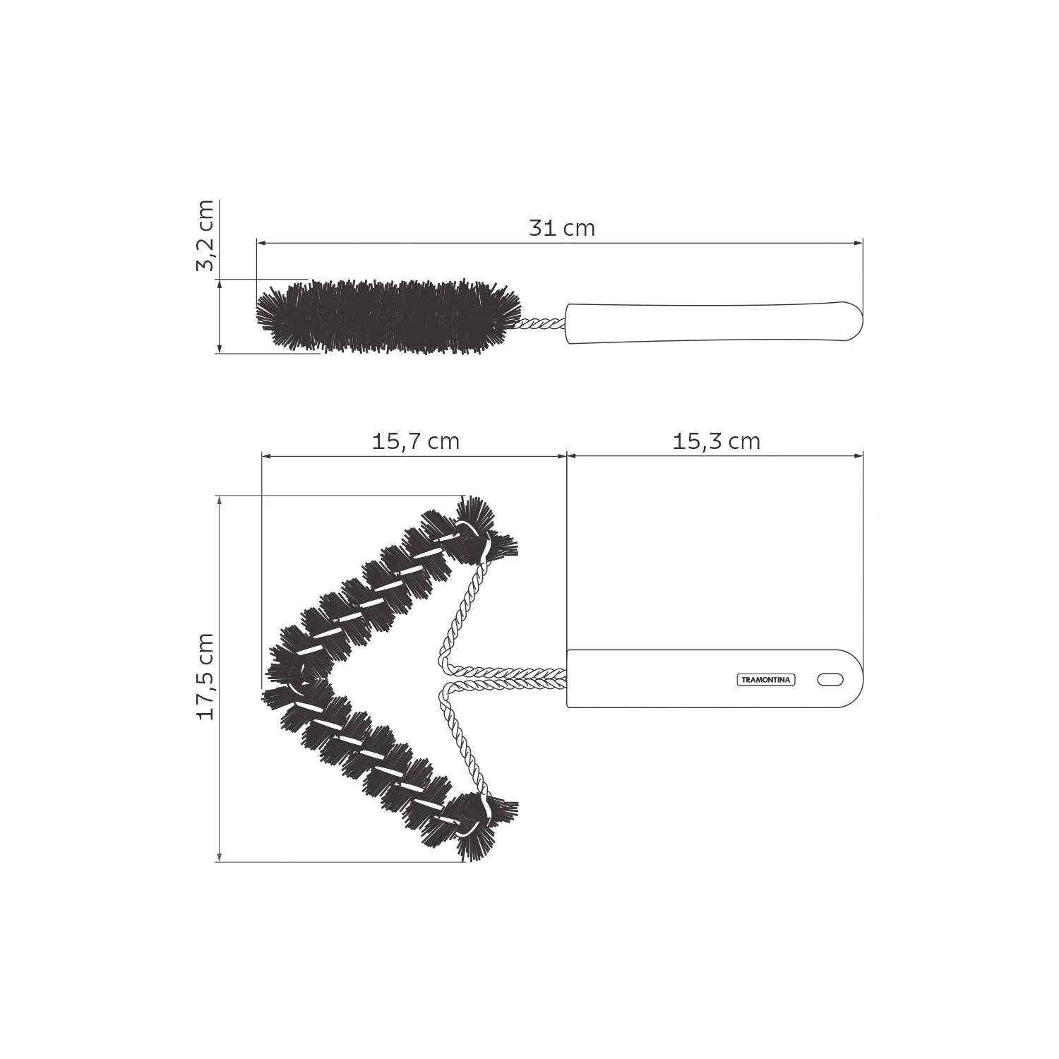 Tramontina Polypropylene Handle Grill Brush 31 cm - Image 2