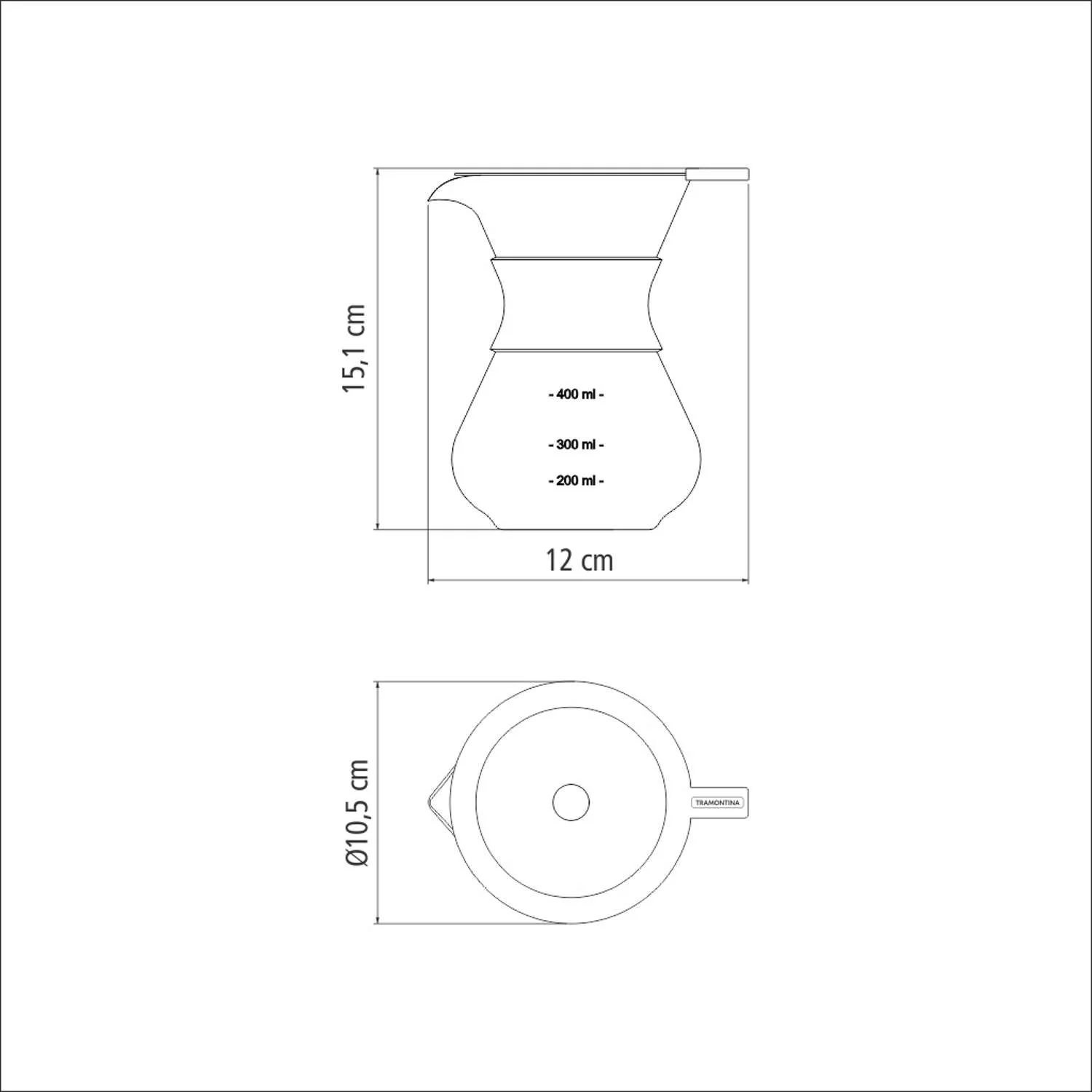 Tramontina Pour Over Coffee Maker with Stainless Steel Filter (400ml) - Image 10