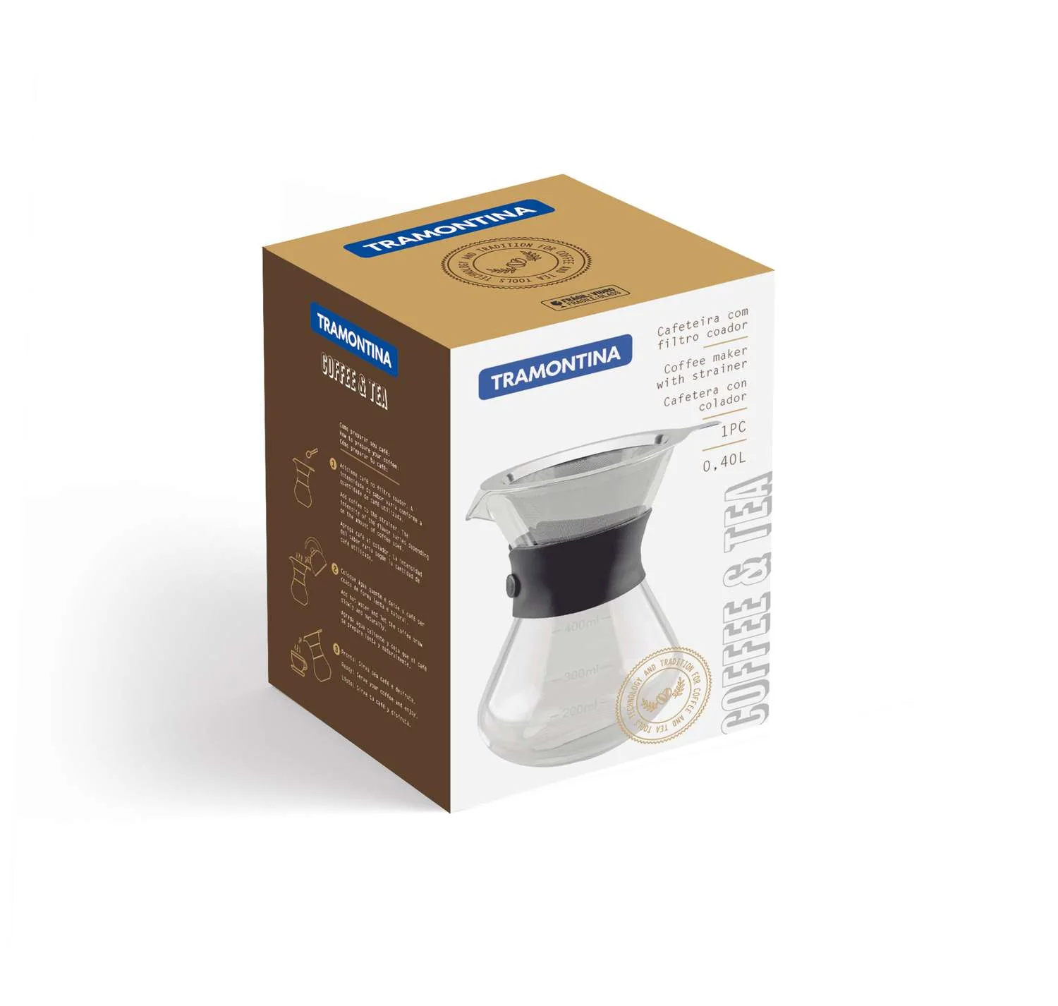 Tramontina Pour Over Coffee Maker with Stainless Steel Filter (400ml) - Image 11