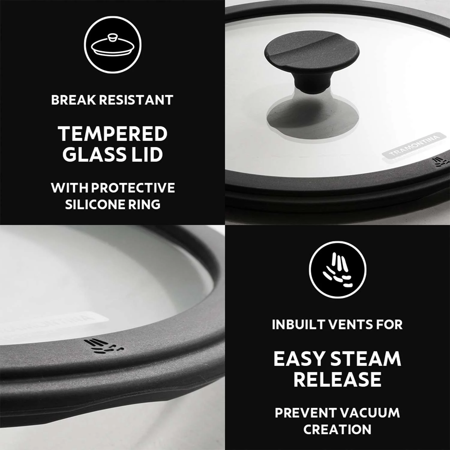 Tramontina Pre-seasoned Cast Iron Casserole 24 cm - Image 4