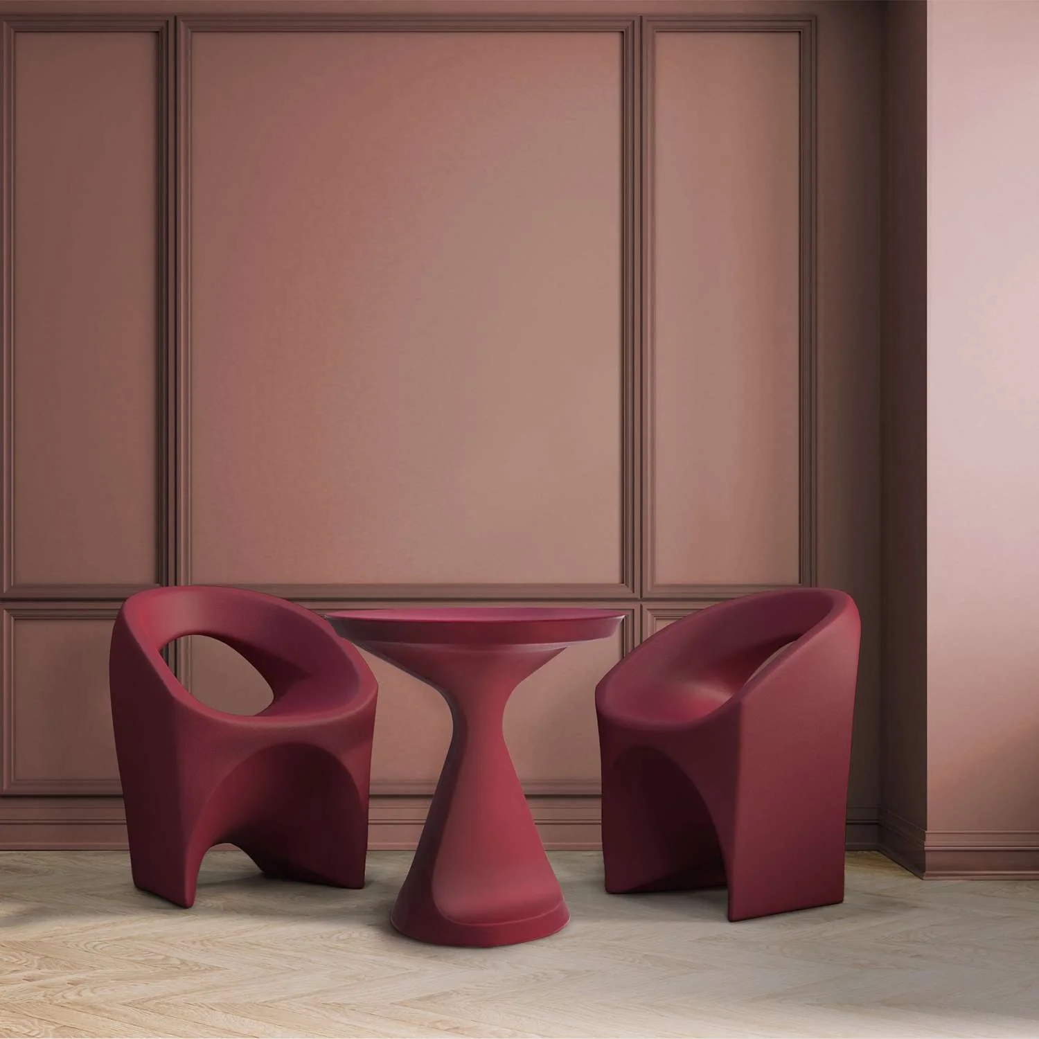 Tramontina Salut Polyethylene Coffee Table (Burgundy) - Image 4