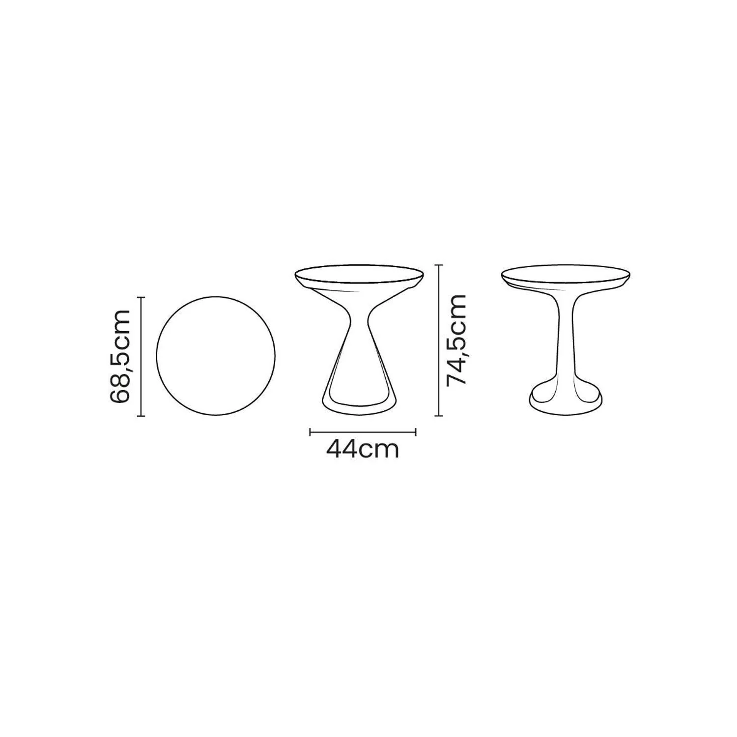 Tramontina Salut Polyethylene Coffee Table (Grey) - Image 7