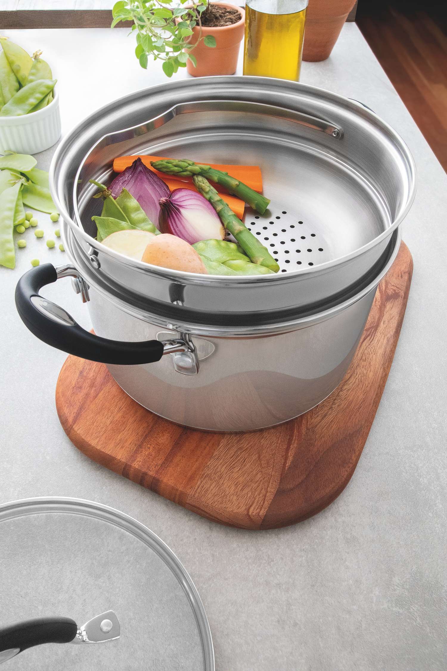 Tramontina Stainless Steel 2 Pcs. Steamer Set - Image 3