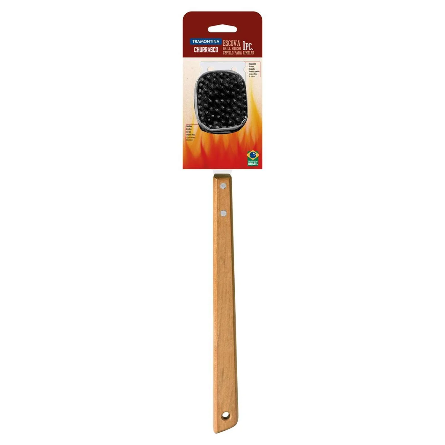 Tramontina Wooden Handle Grill Brush 41.7cm - Image 4