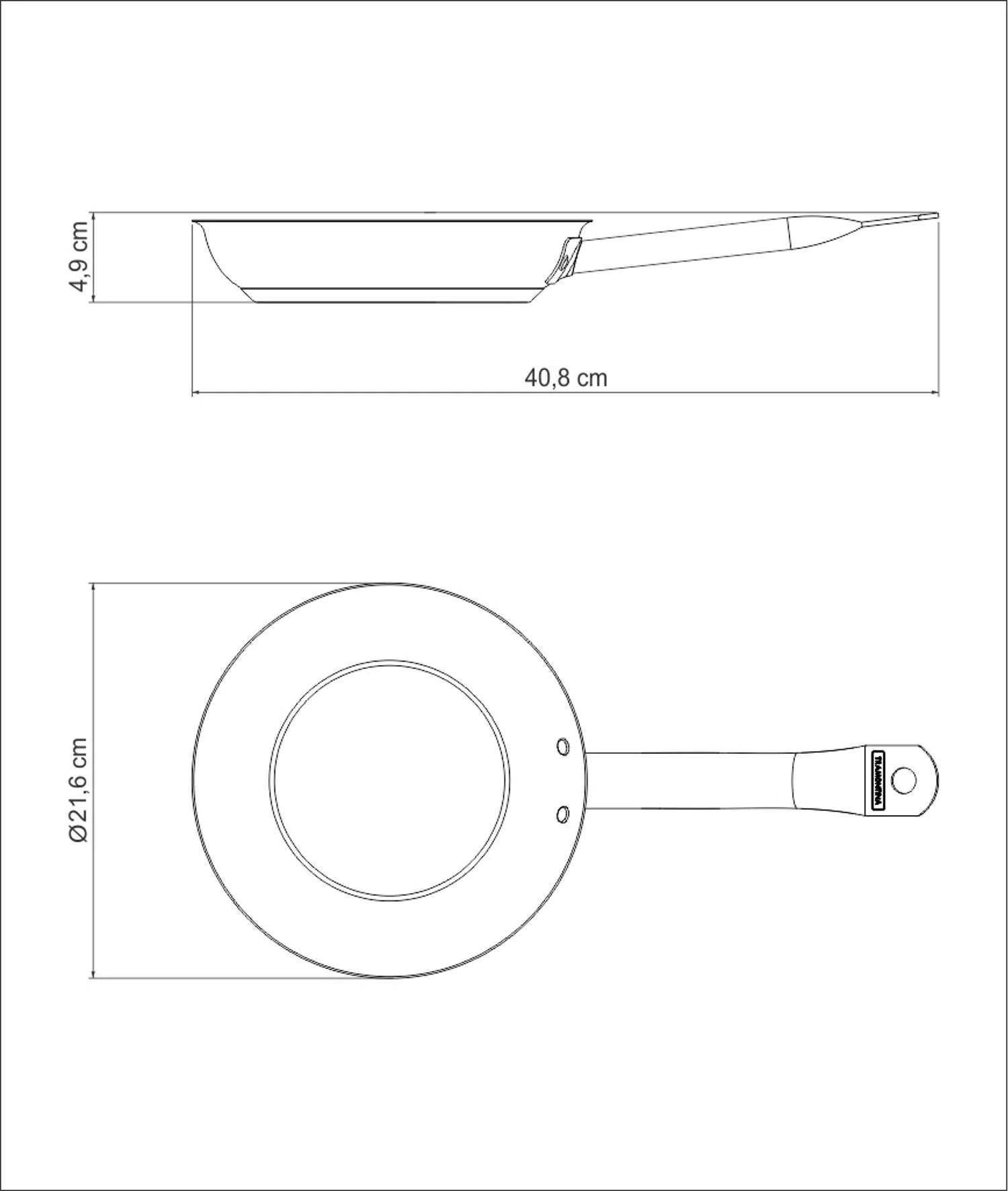 Tramontina Stainless Steel Frying Pan Ceramic Coating 20cm (1.1l) - Image 6