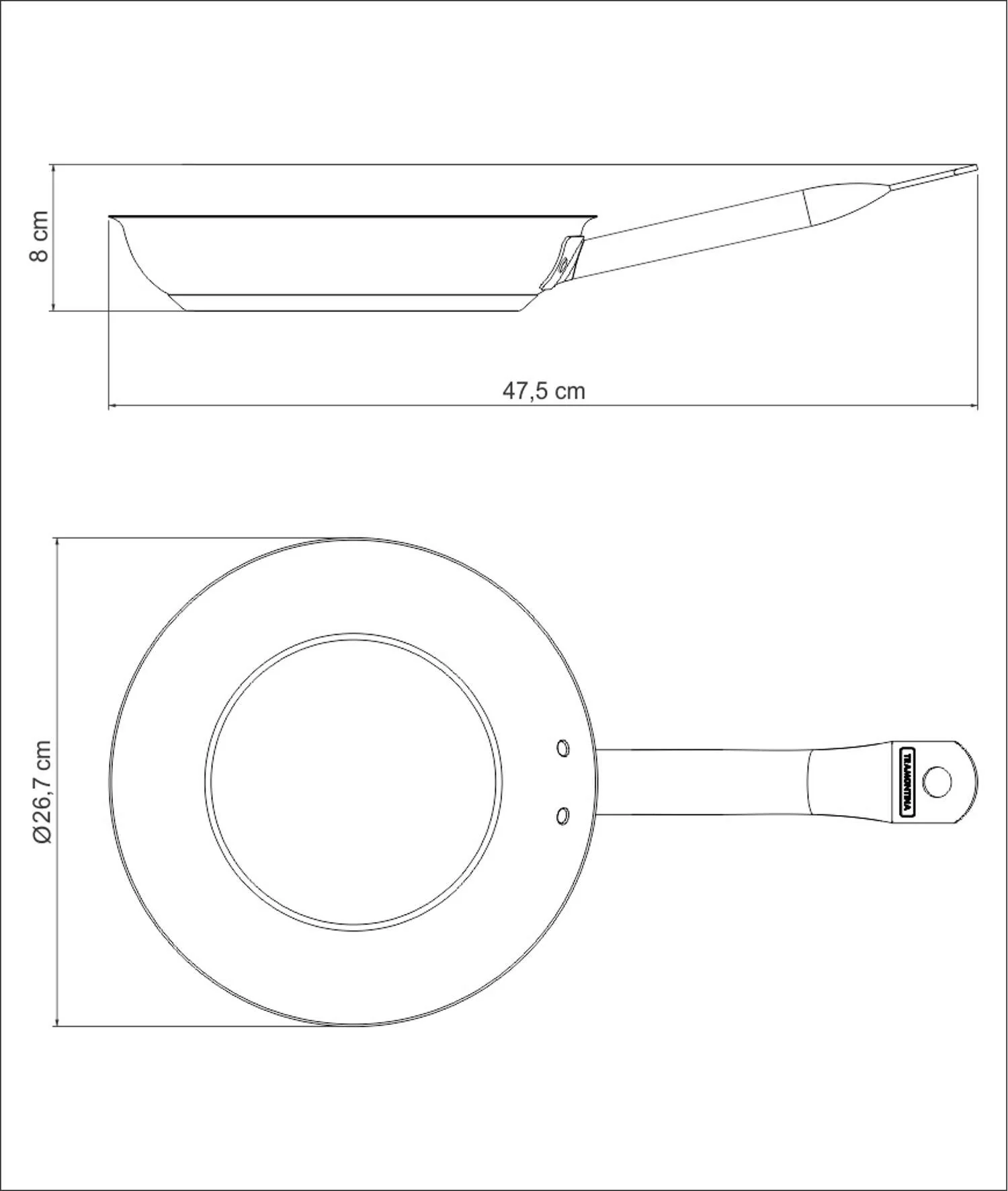 Tramontina Stainless Steel Frying Pan Ceramic Coating 26cm (2.0l) - Image 6