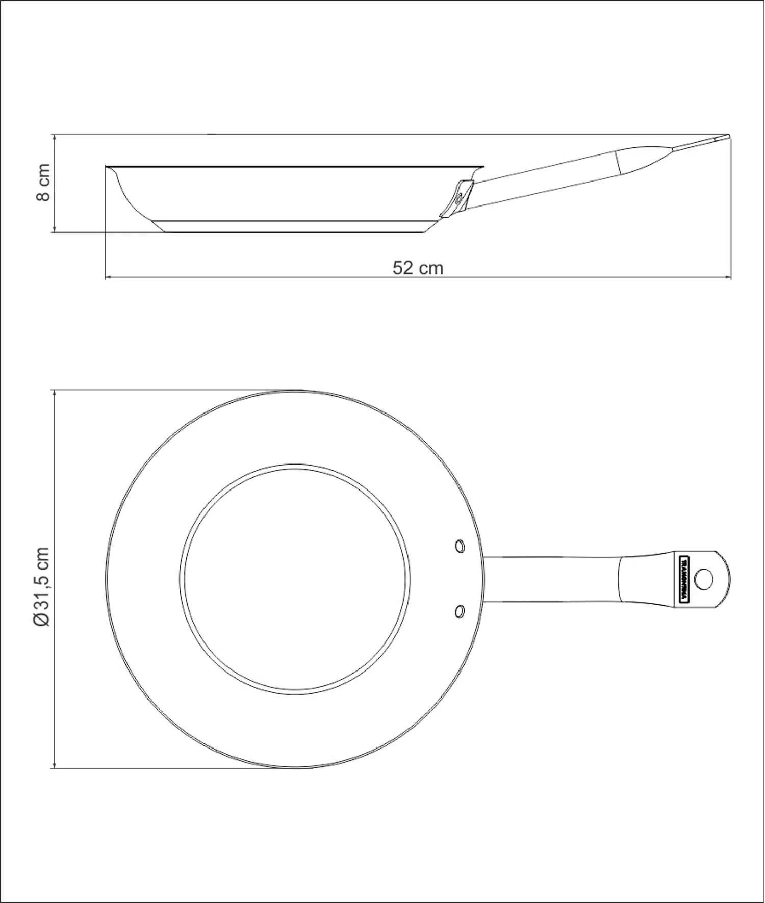 Tramontina Stainless Steel Frying Pan Ceramic Coating 30cm (2.9l) - Image 6