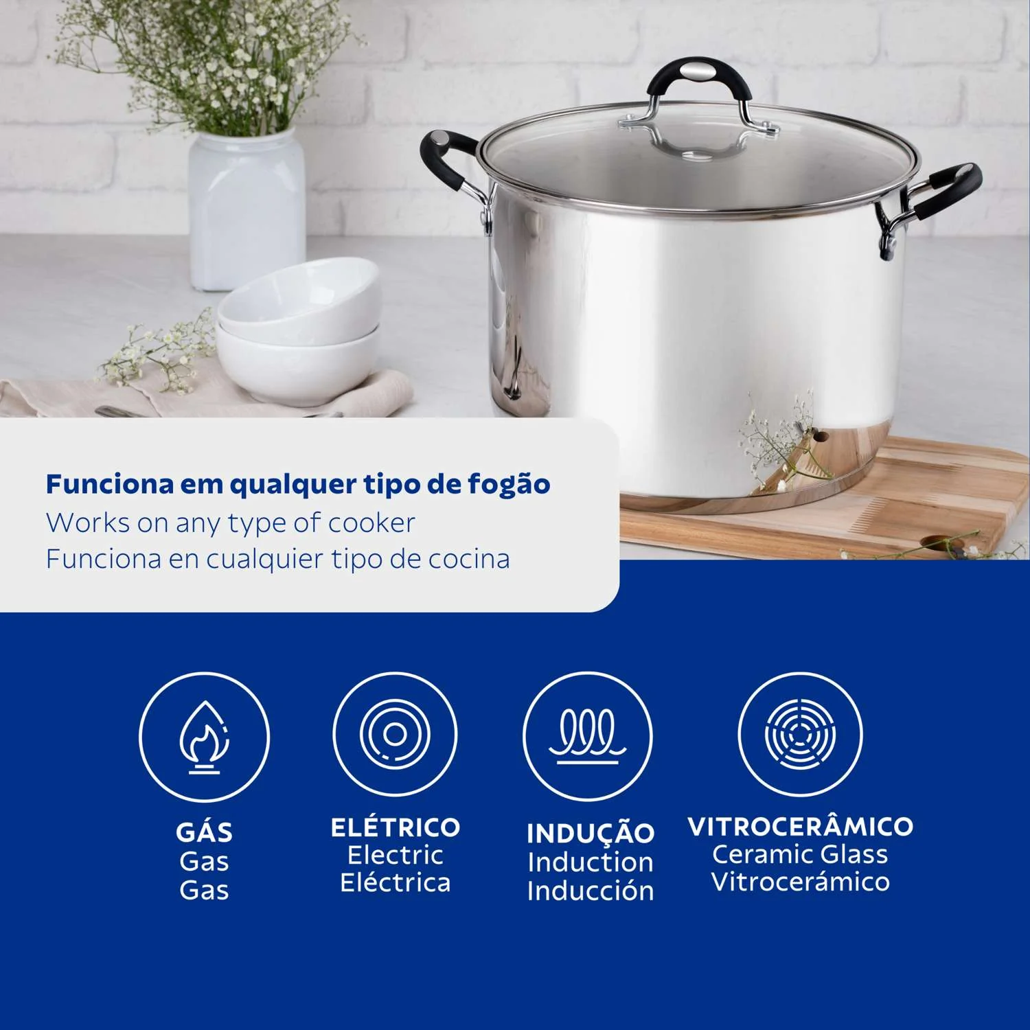 Tramontina Stainless Steel Stock Pot 30cm (20.8l) - Image 5