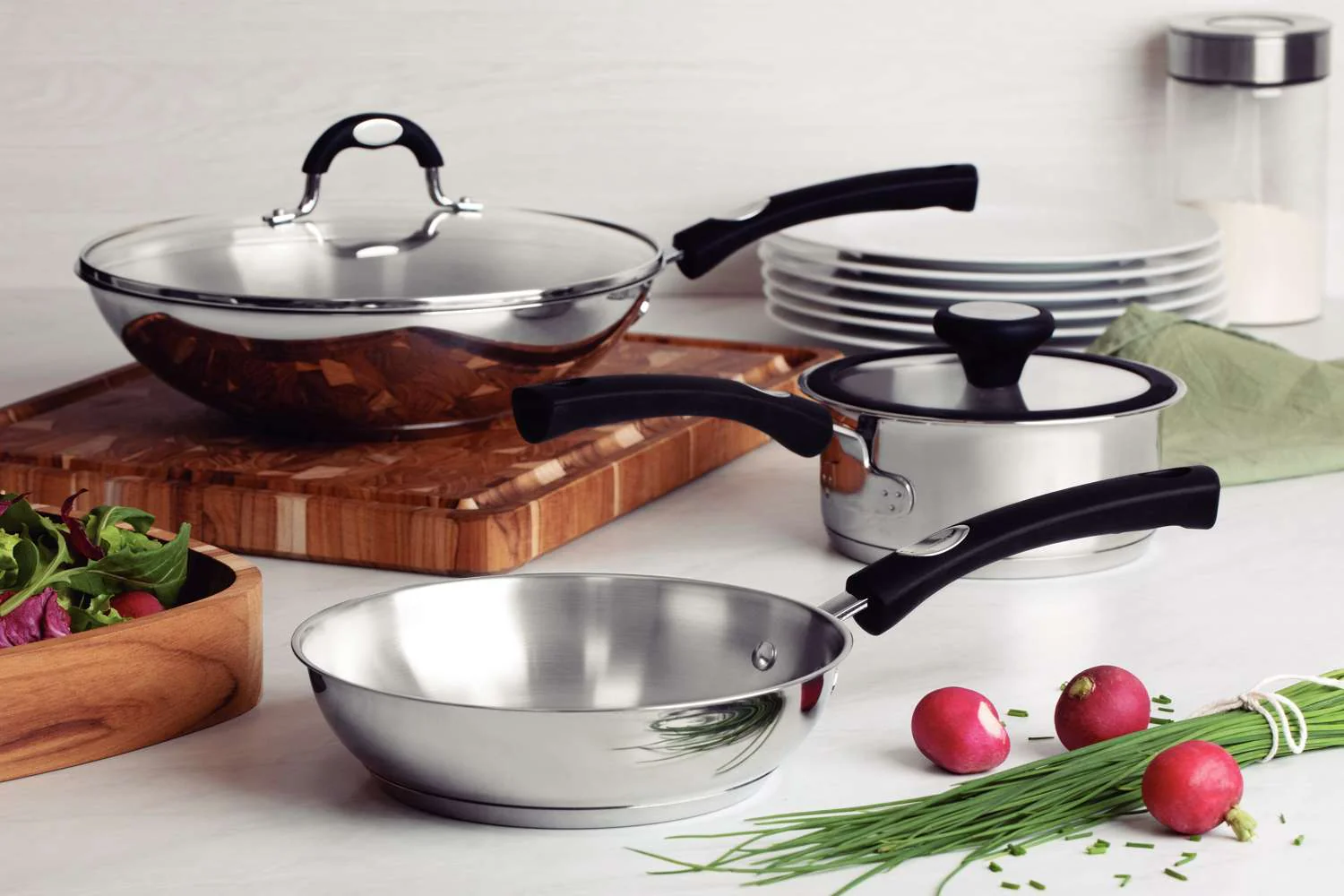 Tramontina Stainless Steel Wok with Glass Lid 28cm (3.3l) - Image 4
