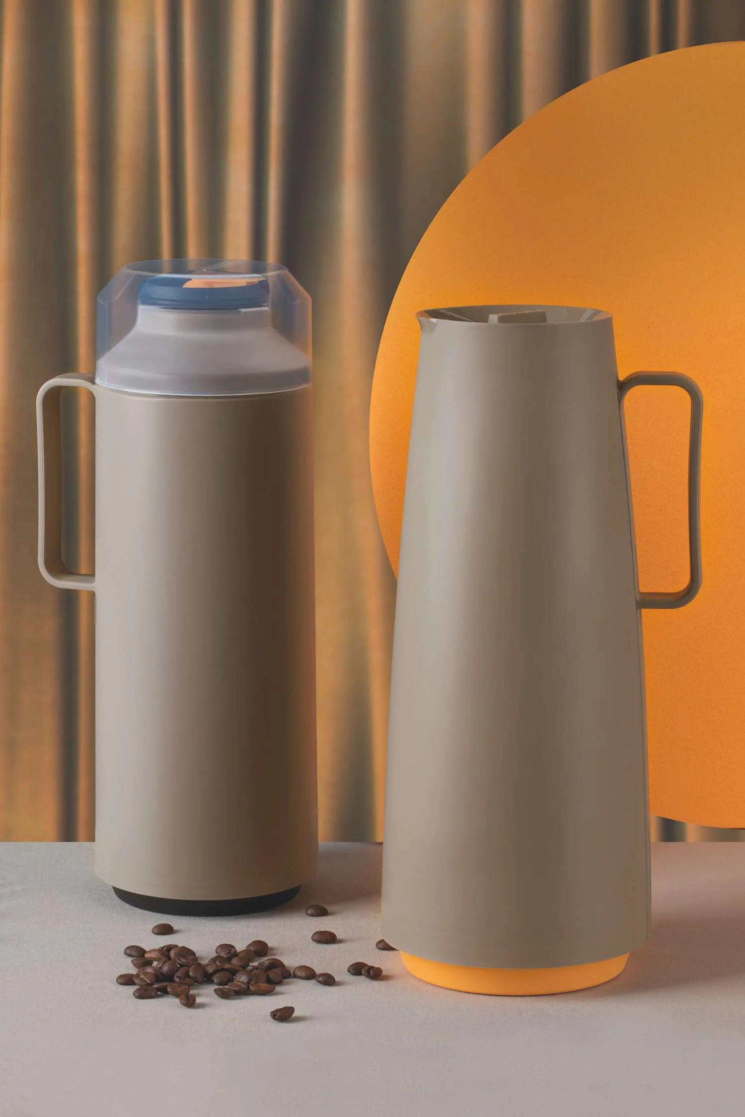 Tramontina Thermal Flask with Cup Lid and Interior Glass Container (Beige, 1.0l) - Image 3
