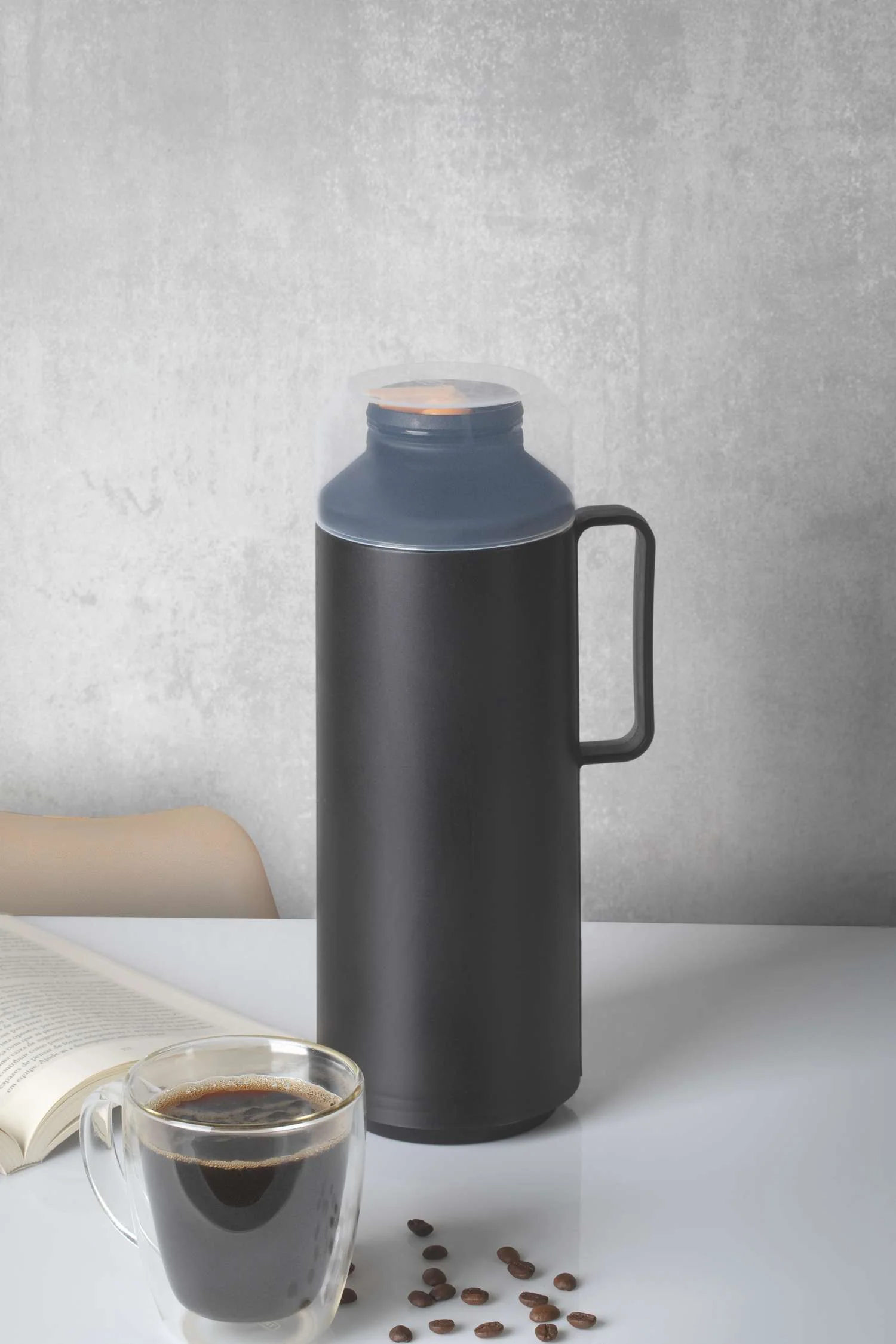 Tramontina Thermal Flask with Cup Lid and Interior Glass Container (Black, 1.0l) - Image 3