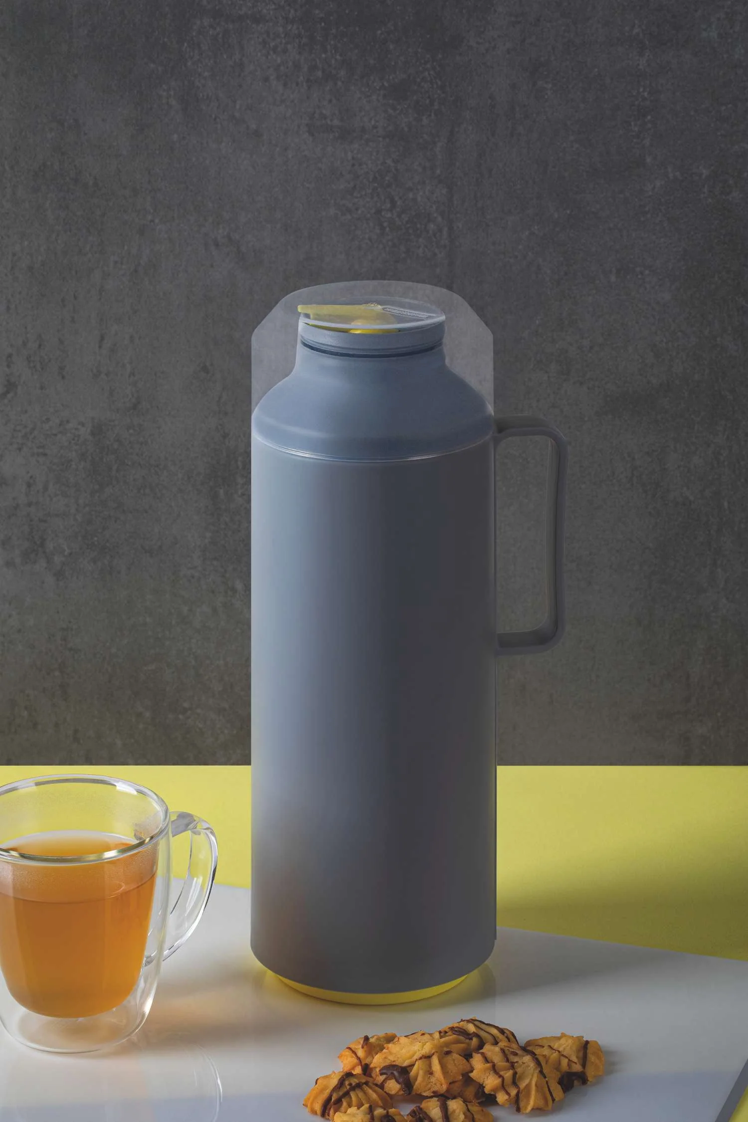 Tramontina Thermal Flask with Cup Lid and Interior Glass Container (Grey, 1.0l) - Image 3