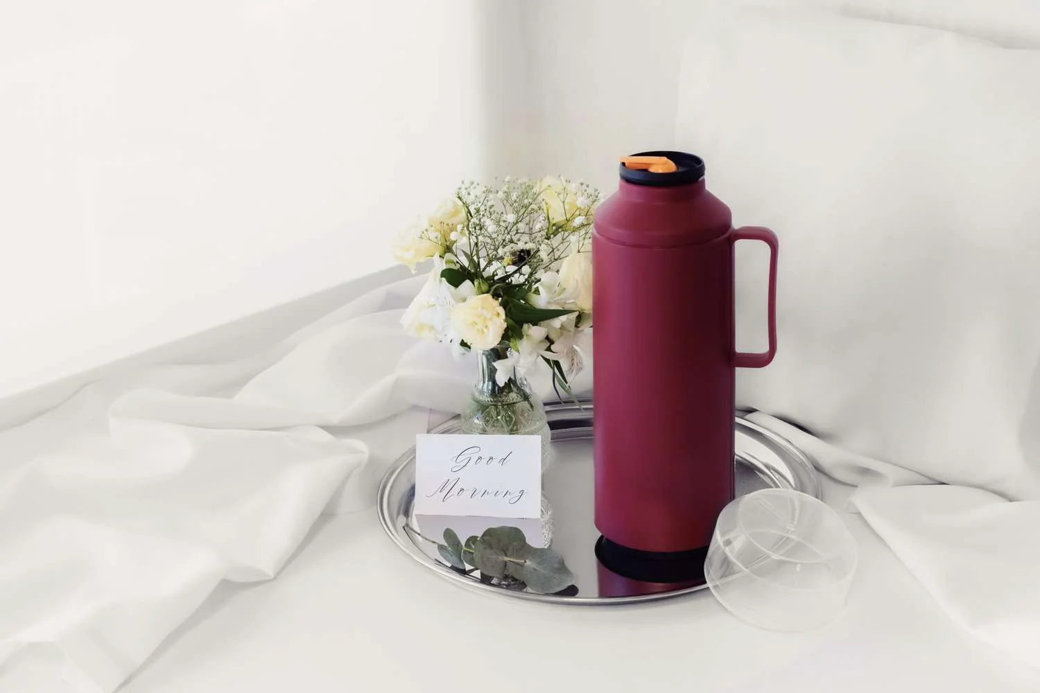 Tramontina Thermal Flask with Cup Lid and Interior Glass Container (Red, 1.0l) - Image 4