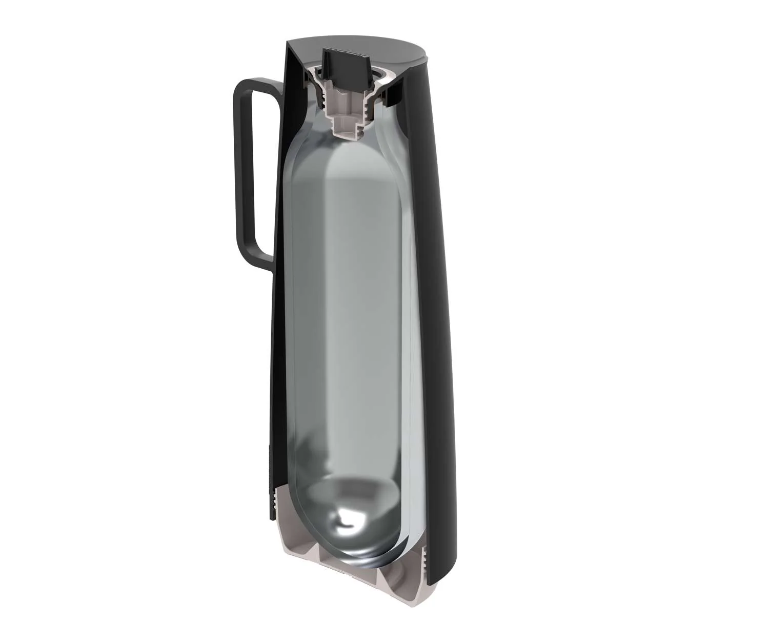 Tramontina Thermal Flask with Interior Glass Container (Black, 1.0l) - Image 3