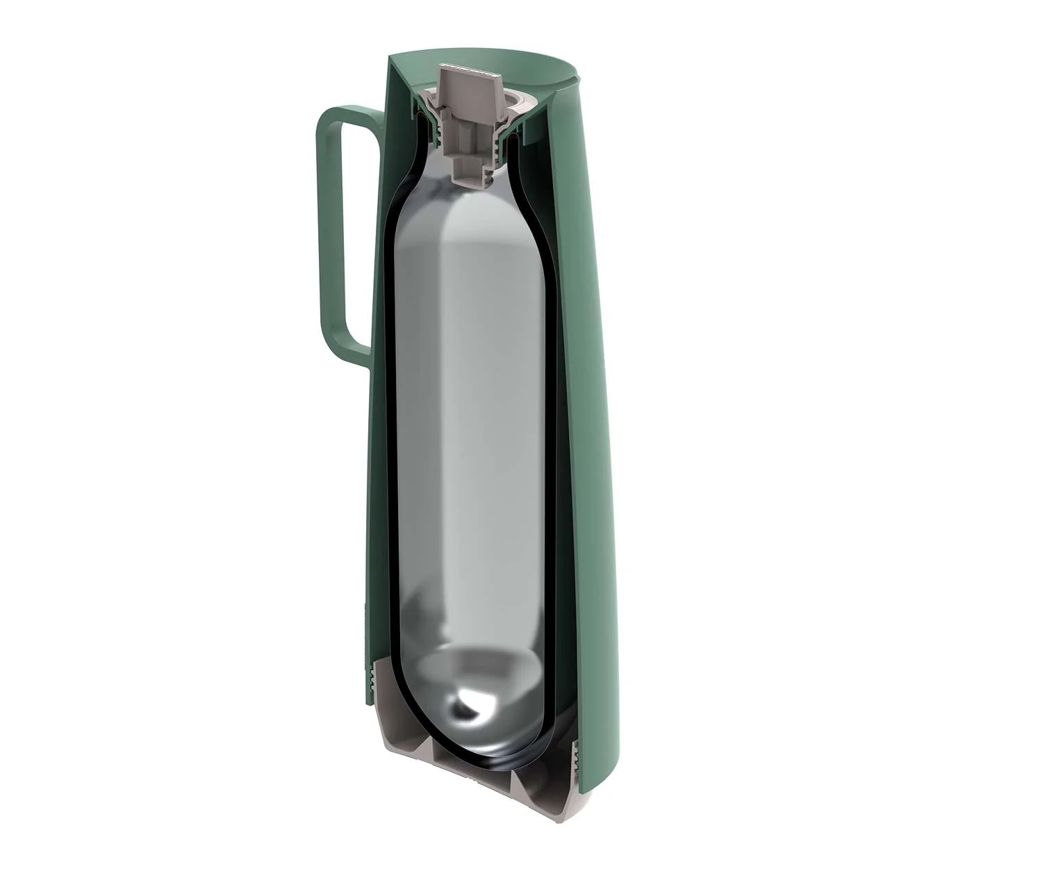 Tramontina Thermal Flask with Interior Glass Container (Olive Green, 1.0l) - Image 3