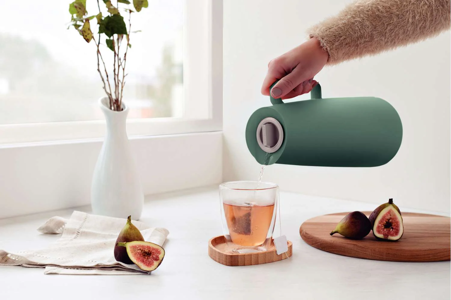 Tramontina Thermal Flask with Interior Glass Container (Olive Green, 1.0l) - Image 8