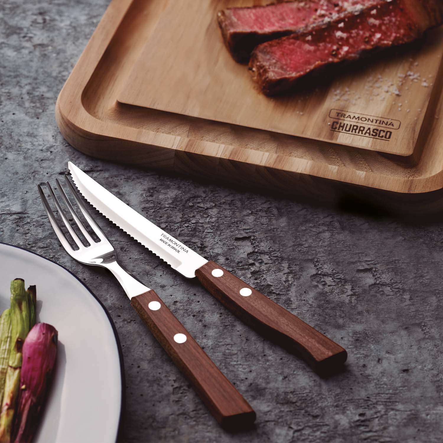 Tramontina Wooden Handle 12 Pcs. Cutlery Set - Image 5