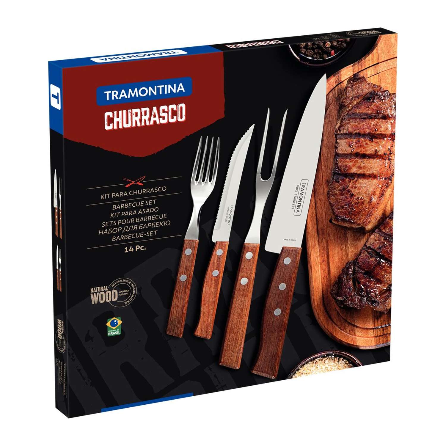 Tramontina Wooden Handle 14 Pcs. Cutlery and Carving Set - Image 6