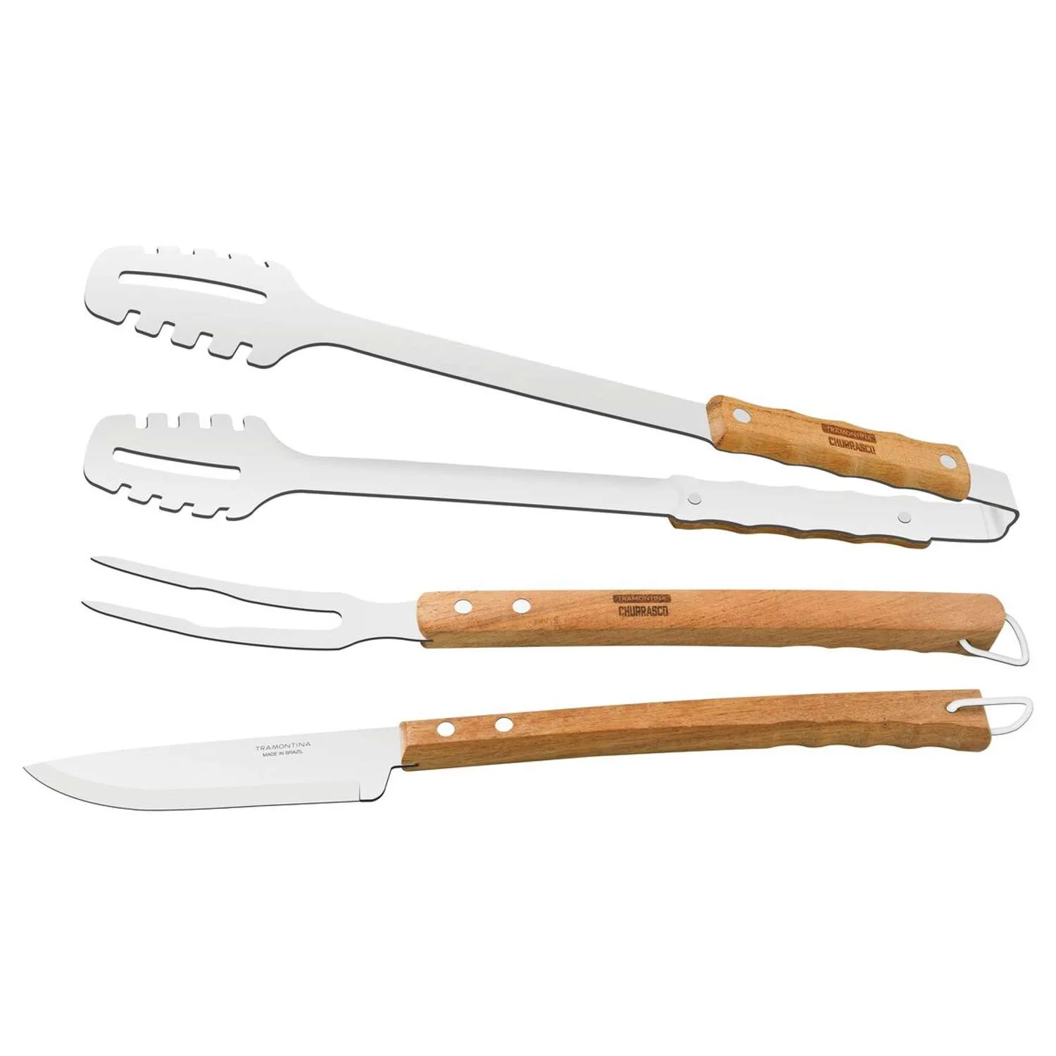 Tramontina Wooden Handle 3 Pcs. Barbecue Tool Set