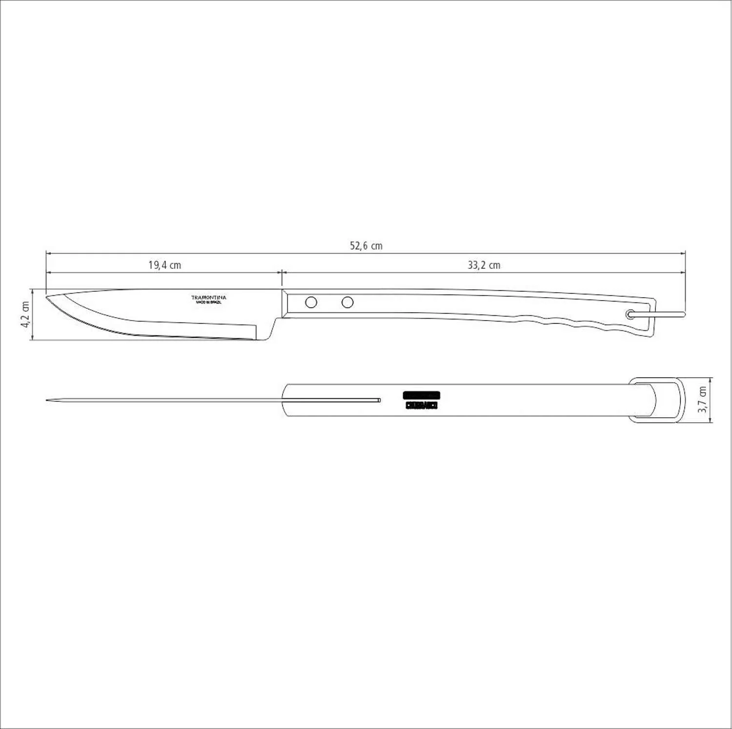 Tramontina Wooden Handle 3 Pcs. Barbecue Tool Set - Image 6