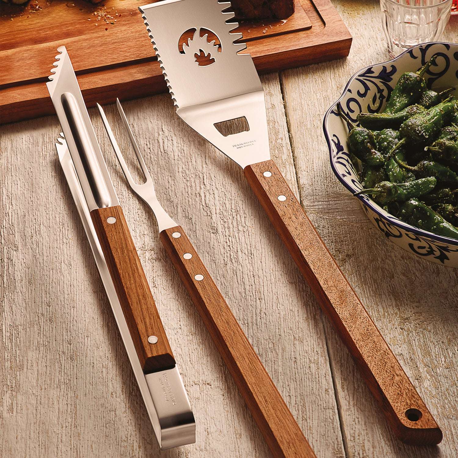 Tramontina Wooden Handle 3 Pcs. Barbecue Tools Set - Image 6