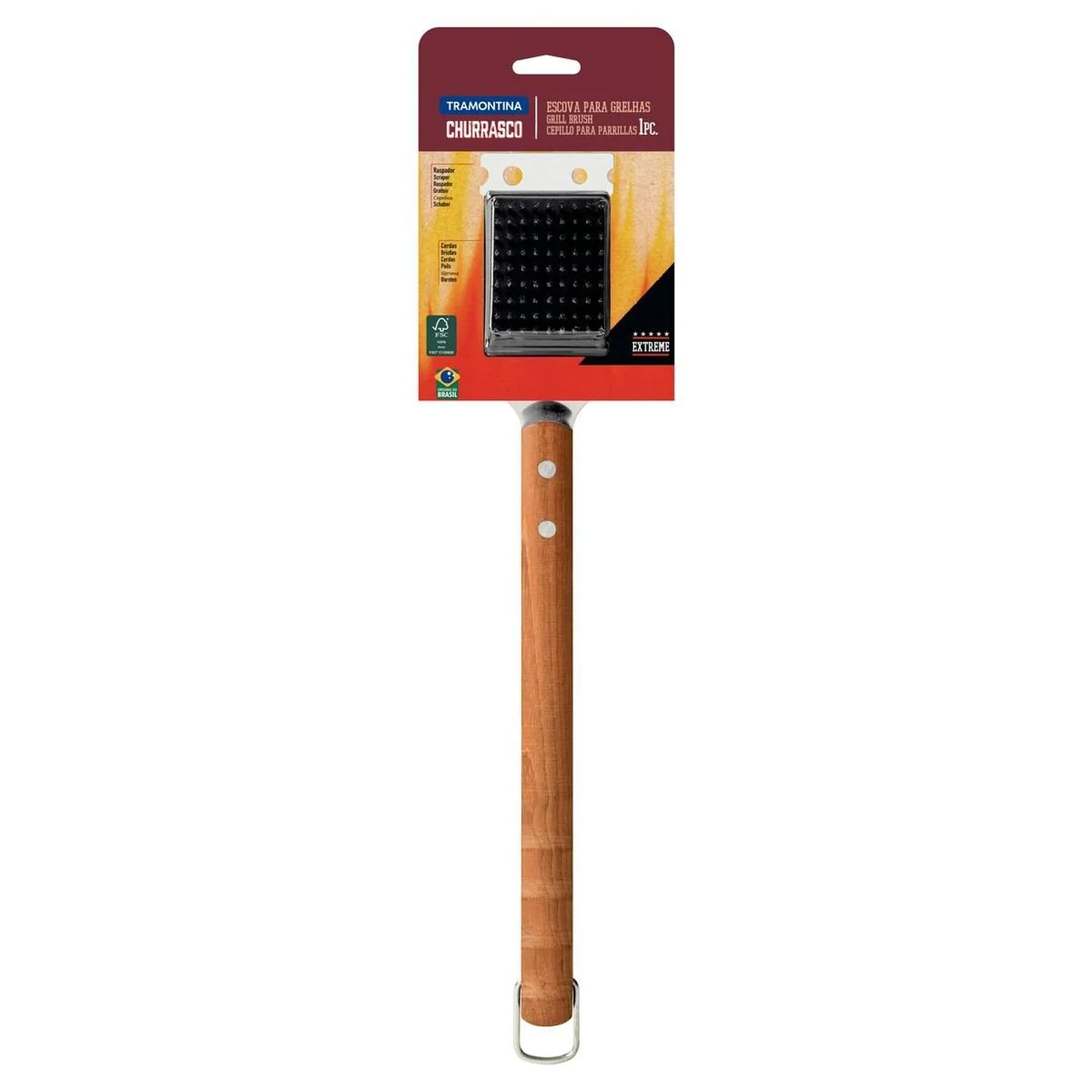 Tramontina Wooden Handle Grill Brush 44.3cm - Image 5